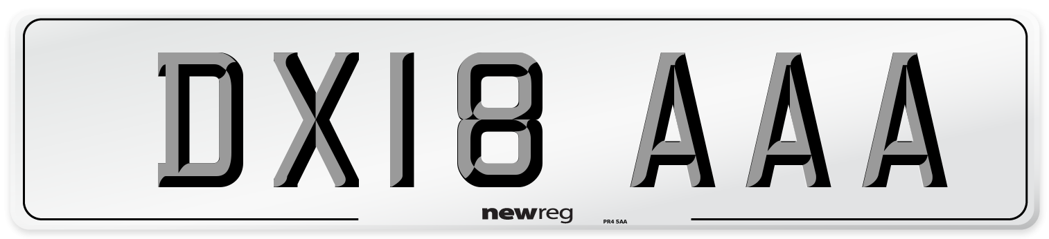 DX18 AAA Number Plate from New Reg
